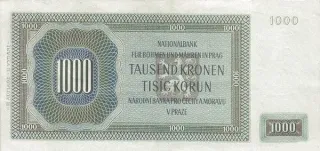 Czech Republic 1.000 Korun 2nd, 1942 reverse